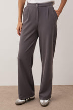 Trendyolmilla Antrasit Wide Leg/Geniş Paça Dokuma Kumaş Pantolon TWOAW22PL0139