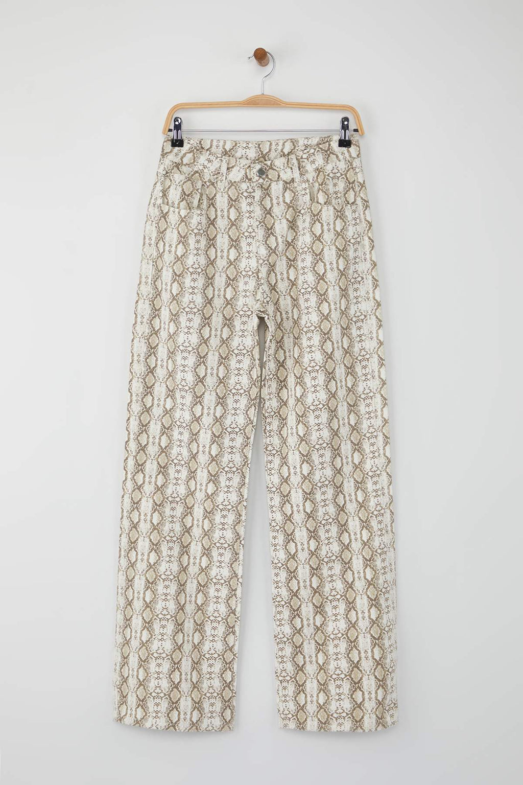Çok Renkli Animal Yılan Desenli Yüksek Bel Wide Leg Jeans TWOAW26JE00136