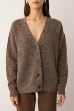 Trendyolmilla Wardrobe Essentials Bordo Alpaca Karışımlı Basic Triko Hırka TWOAW26HI00265