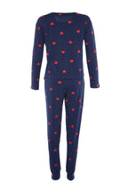 Trendyolmilla Kadın Mini Me/Anne Kız Pembe %100 Pamuklu Kalpli Örme Pijama Takımı THMAW21PT0566