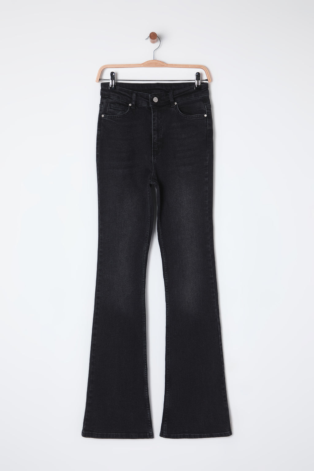 Trendyolmilla Koyu Mavi Yüksek Bel Comfort/Esnek Flare İspanyol Paça Jeans TWOSS25JE00110