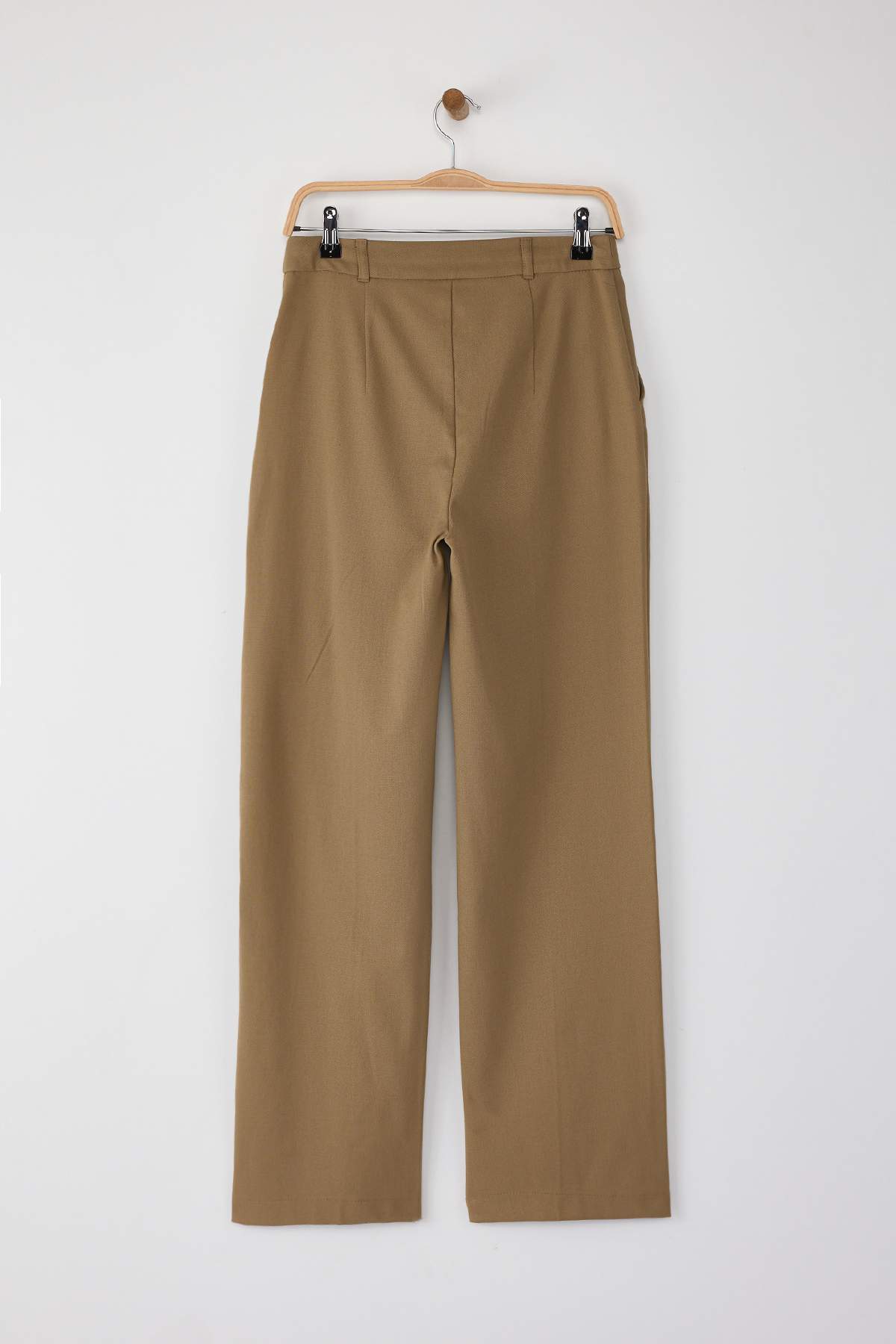 Trendyolmilla Wardrobe Essentials Siyah Bağcıklı Kışlık Tuşeli Rahat Kumaş Geniş Paça Pantolon | TWOAW26PL00012