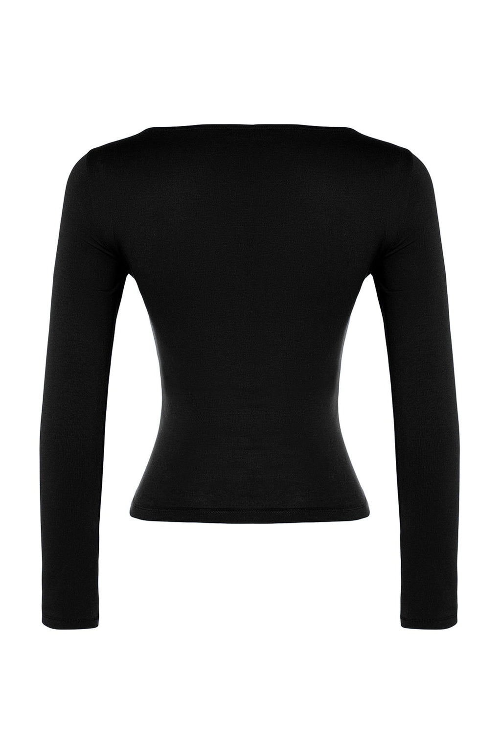 Trendyolmilla Kahverengi Pamuklu Kayık Yaka Fitted/Vücuda Oturan Esnek Bluz TWOAW24BZ00166