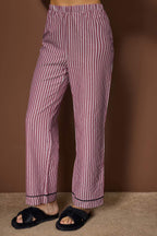 Trendyolmilla Mavi Çizgili Poplin Dokuma Pijama Takımı THMAW26PT00101