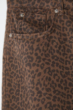 Çok Renkli Leopar Desenli Kahverengi Normal Bel Skater Baggy Jeans TWOSS25JE00038