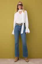 Trendyolmilla Antrasit Yüksek Bel Orta Esnek İspanyol Paça Flare Jeans TWOAW26JE00050