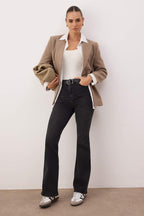 Trendyolmilla Mavi Yüksek Bel Comfort/Esnek İspanyol Paça Flare Jeans TWOAW26JE00095