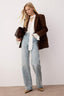 Trendyolmilla Mavi Yüksek Bel Bel Wide Leg Jeans TWOAW26JE00079