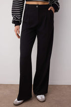 Trendyolmilla Siyah Pilili Wide Leg/Geniş Paça Dokuma Pantolon TWOAW25PL00109 Palazzo