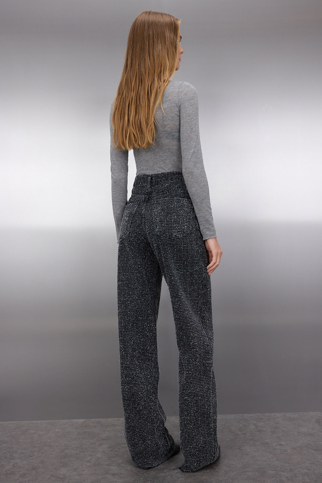 Siyah Dokulu Yüksek Bel Wide Leg Geniş Paça %100 Pamuk Non-Stretch Jeans TWOSS25JE00149