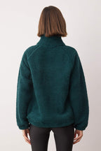 Trendyolmilla Petrol Düz Renk Peluş Oversize/Geniş Kalıp Örme Sweatshirt TWOAW26SW00022
