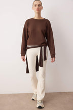 Trendyolmilla Kahverengi İnterlok Regular Sweatshirt THMAW26SW00003