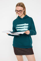 Petrol Teen Oversize/Geniş Kalıp Slogan Baskılı Kalın İçi Polarlı Örme Sweatshirt TWOAW26SW00125