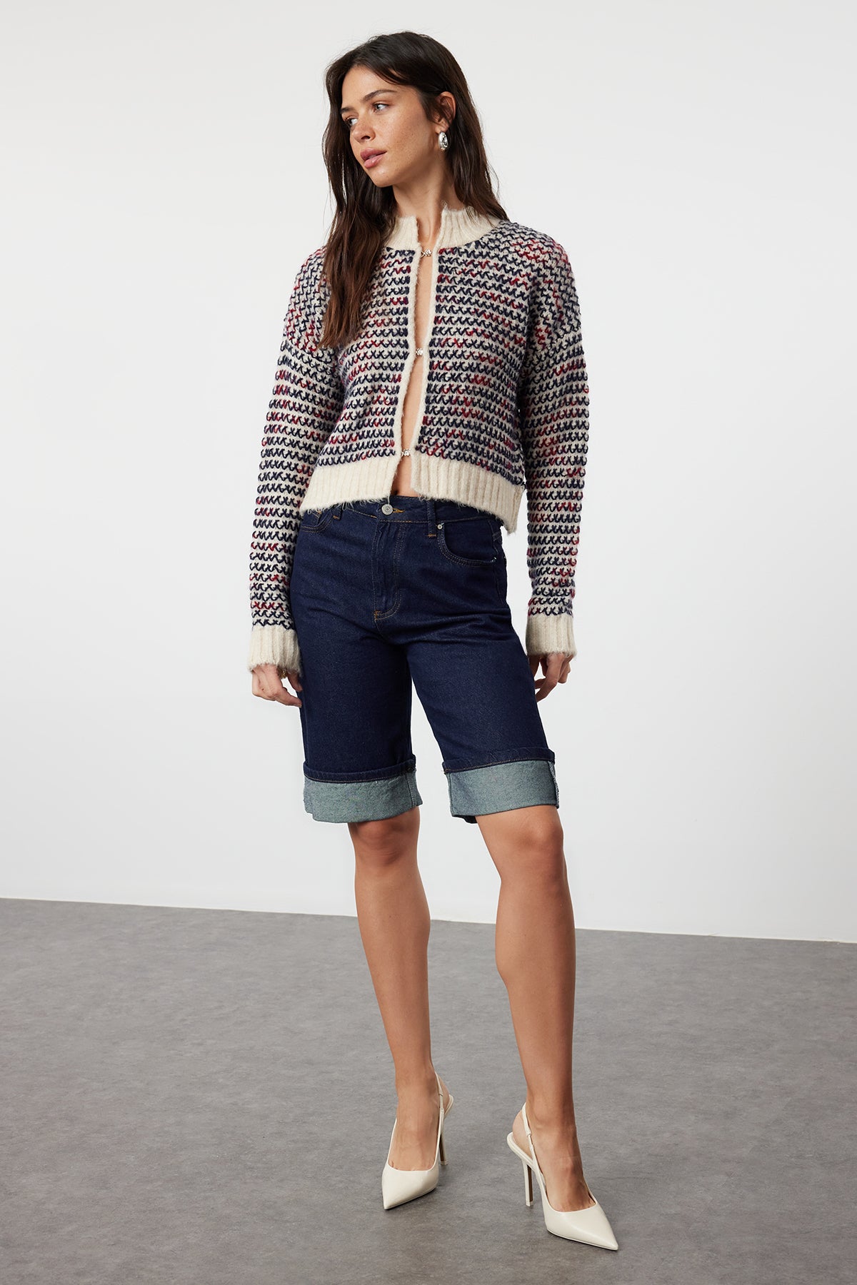 Trendyolmilla Kahverengi Yumuşak Dokulu Degrade Triko Hırka TWOAW24HI00052