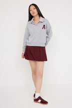Trendyolmilla Teen Gri Melanj Slogan Nakışlı Regular/Normal Kalıp Örme Sweatshirt TWOAW26SW00049