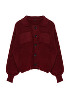 Trendyolmilla Bordo Yumuşak Dokulu Mont Görünümlü Triko Hırka TWOAW25HI00162