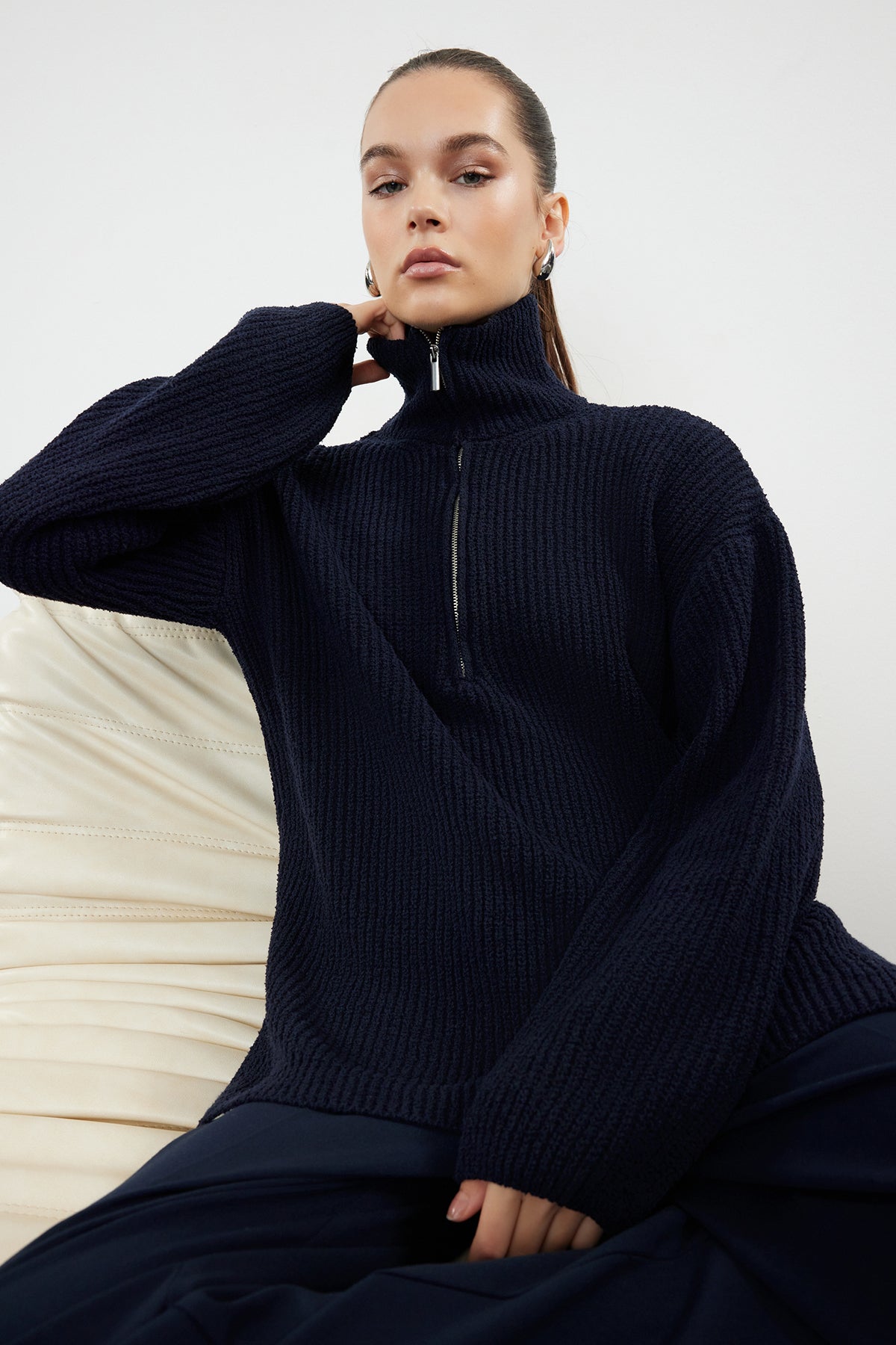 Trendyolmilla More Sustainable Ekru Triko Kazak TWOAW24KZ01119