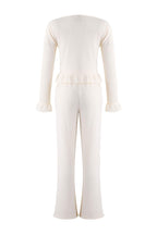 Trendyolmilla Kahverengi Fırfırlı Waffle Örme Pijama Takımı THMAW26PT00126