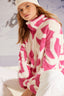 Fuşya Kalın Polar Desenli Fermuarlı Dik Yaka Uzun Kol Örme Sweatshirt TWOAW24SW00045