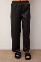Siyah 3'lü Çeyiz Set Saten Dokuma Pijama Takımı THMAW26PT00211