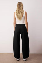 Trendyolmilla Siyah Barrel Kalıp %100 Pamuk Gabardin Pantolon TWOAW26PL00084