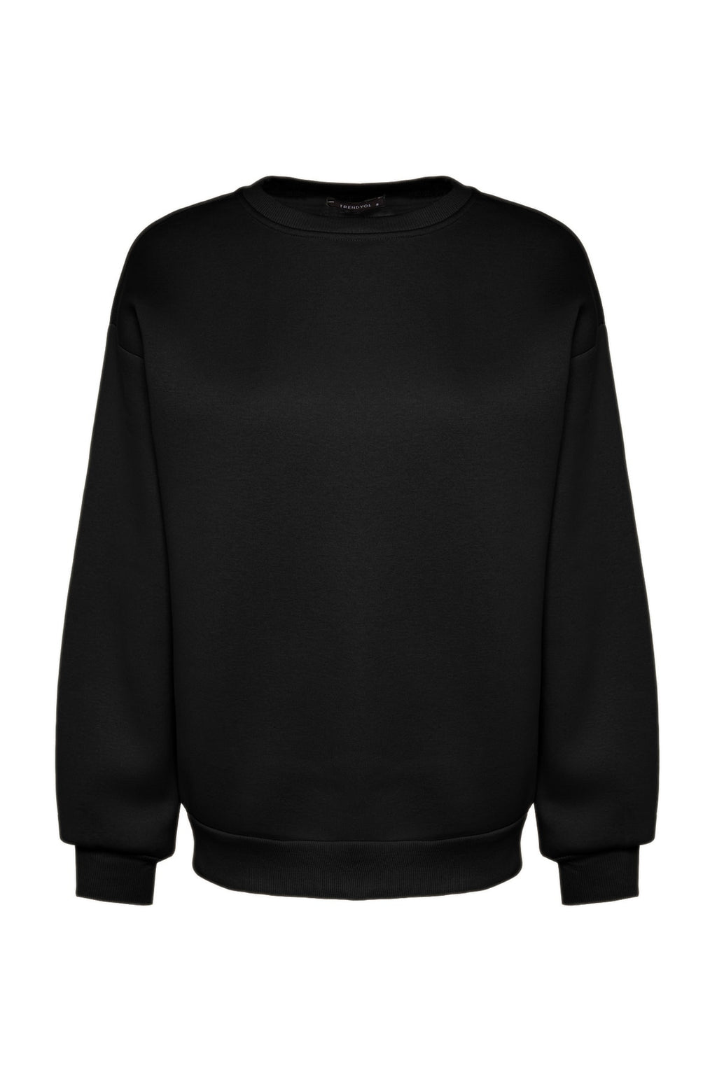 Trendyolmilla Gül Kurusu Oversize/Rahat Kesim Bisiklet Yaka Kalın/İçi polarlı Örme Sweatshirt TWOAW24SW00102