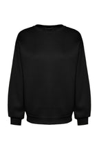 Trendyolmilla Gül Kurusu Oversize/Rahat Kesim Bisiklet Yaka Kalın/İçi polarlı Örme Sweatshirt TWOAW24SW00102