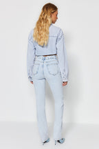 Trendyolmilla Antrasit Yüksek Bel Comfort/Esnek Bootcut Jeans TWOAW23JE00657