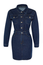 Mavi Cep Detaylı Mini Denim Gömlek Elbise TWOAW23EL00643