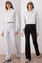 Trendyolmilla Bordo-Lacivert İspanyol Paça 2'li Paket Pantolon TWOAW26PL00057