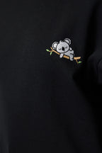 Trendyolmilla Siyah Animal Nakışlı Regular/Normal Kalıp Kalın İçi Polarlı Örme Sweatshirt TWOAW24SW00196