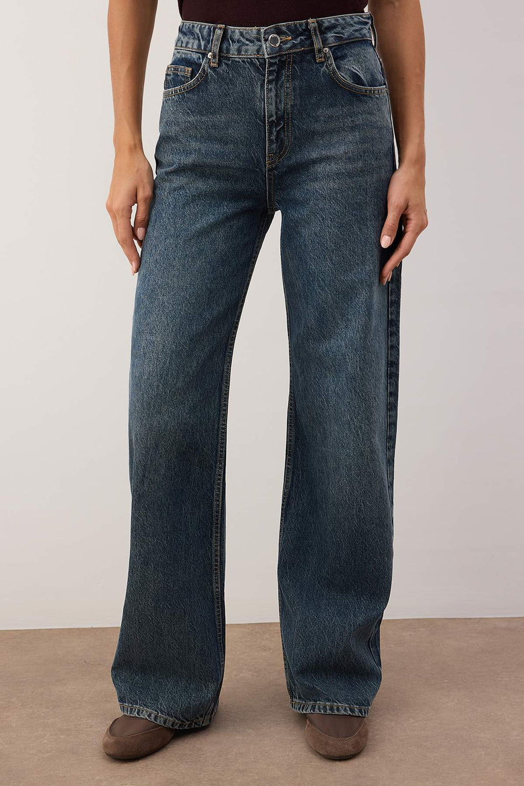 Trendyolmilla Açık Mavi Yüksek Bel Wide Leg Palazzo Jeans TWOAW26JE00251