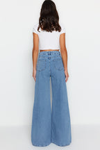 Mavi Yüksek Bel Ekstra Wide Leg Palazzo Geniş Paça %100 Pamuk Non-Stretch Jeans TWOSS23JE00286