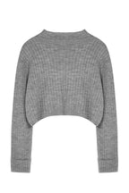 Trendyolmilla Koyu Gri Crop Yumuşak Dokulu Dik Yaka Triko Hırka TWOAW22HI0174