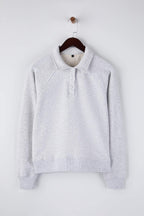Trendyolmilla Gri Melanj Premium Patlı Regular/Normal Kalıp Kalın İçi Polarlı Örme Sweatshirt TWOAW26SW00208