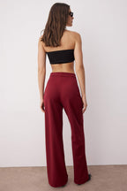 Trendyolmilla Lacivert Wide Leg/Geniş Paça Dokuma Kumaş Pantolon TWOAW22PL0139