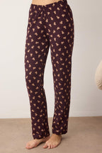 Trendyolmilla Bordo Kurdele/Fiyonklu Yumuşak Kışlık Waffle Örme Pijama Takımı THMAW26PT00187