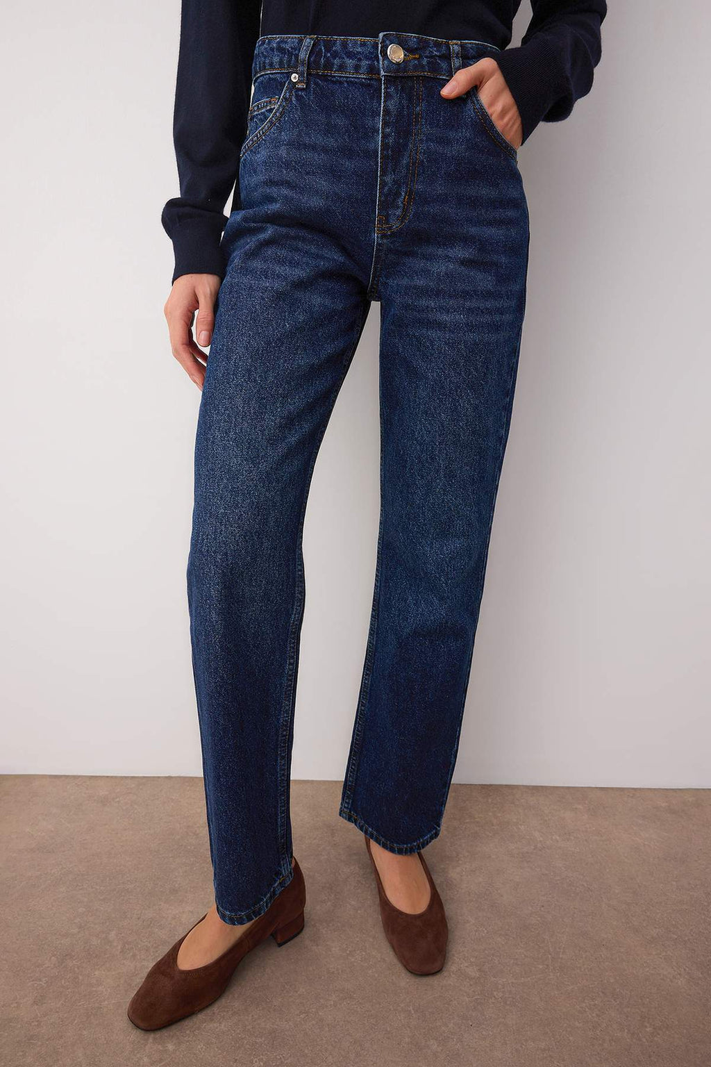 Trendyolmilla Açık Mavi Yüksek Bel Rahat Straight Düz Kesim Boru Paça Jeans TWOAW26JE00063