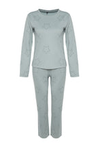 Mint %100 Pamuklu Yıldızlı Örme Pijama Takımı THMAW24PT00234