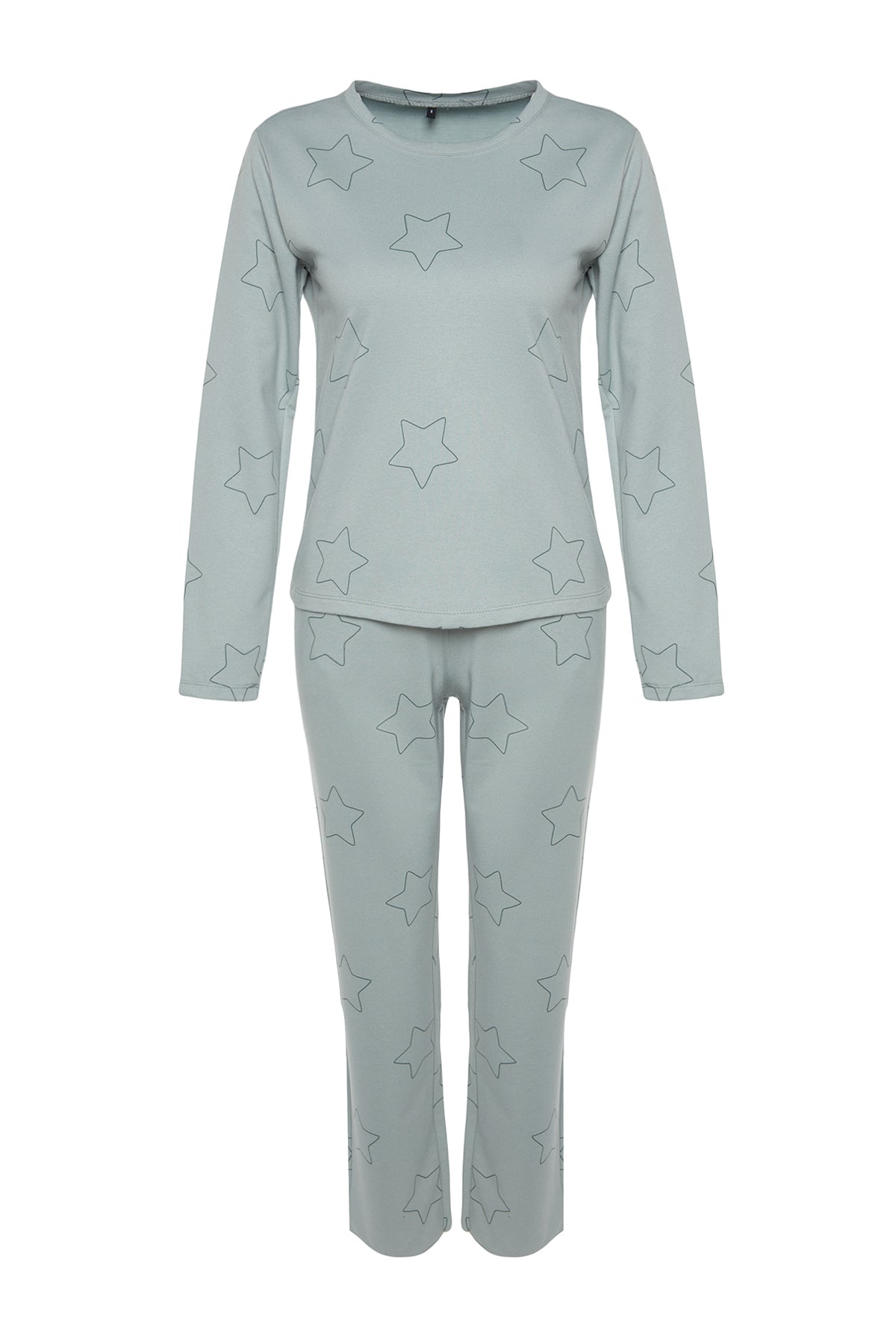 Mint %100 Pamuklu Yıldızlı Örme Pijama Takımı THMAW24PT00234