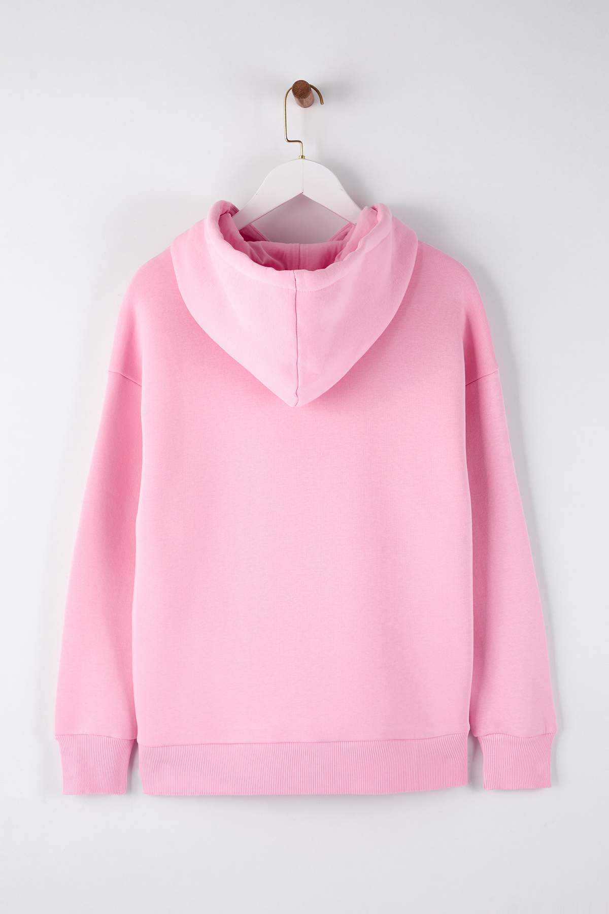 Trendyolmilla Bordo Oversize/Rahat Kesim Fermuarlı Kalın İçi Polarlı Örme Sweatshirt TWOAW24SW00188