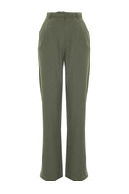 Trendyolmilla Limited Edition Vizon Straight/Düz Kesim Pilili Dokuma Kumaş Pantolon TWOAW23PL00401
