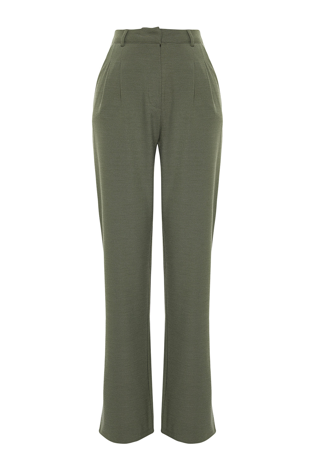 Trendyolmilla Limited Edition Vizon Straight/Düz Kesim Pilili Dokuma Kumaş Pantolon TWOAW23PL00401