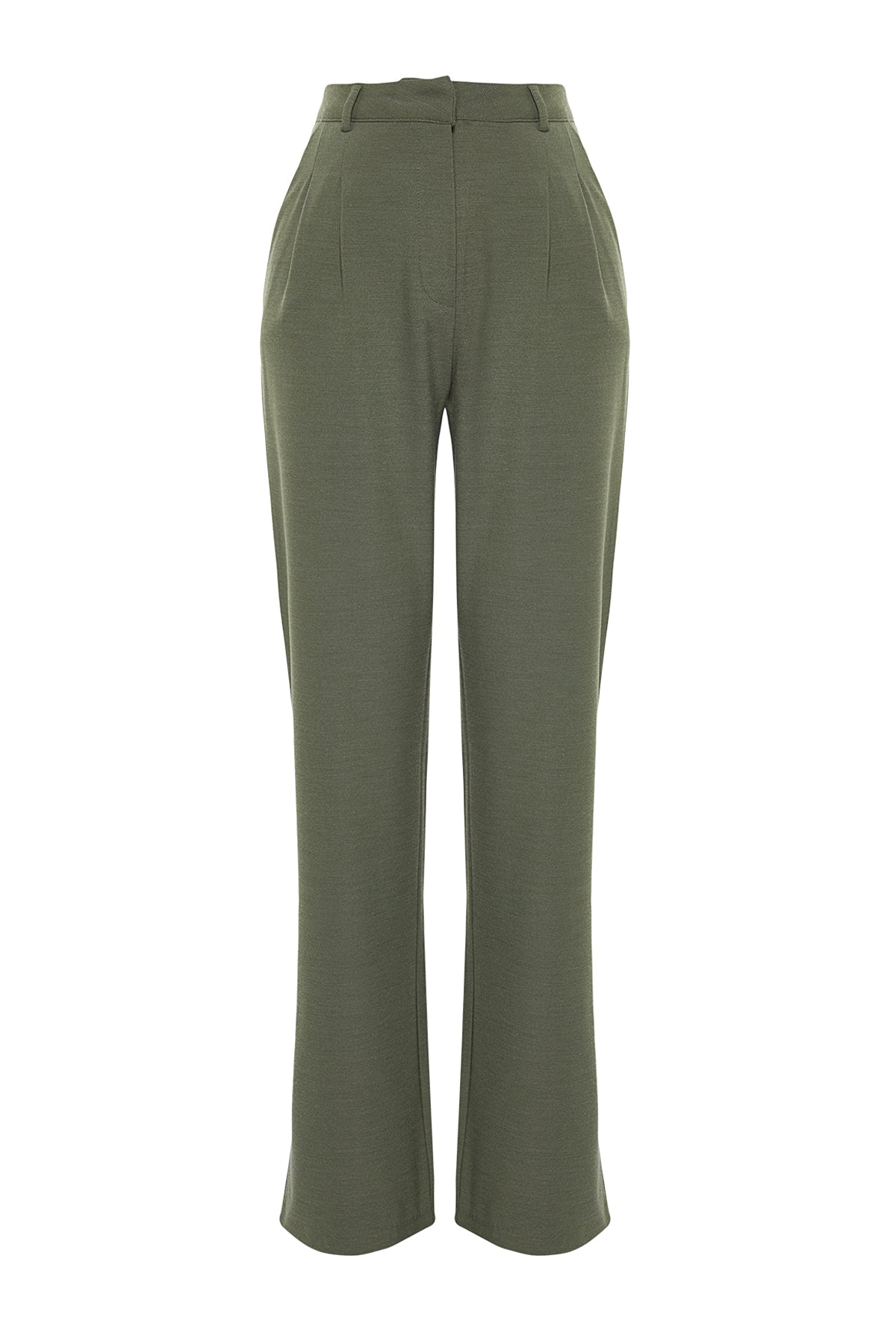 Trendyolmilla Limited Edition Vizon Straight/Düz Kesim Pilili Dokuma Kumaş Pantolon TWOAW23PL00401