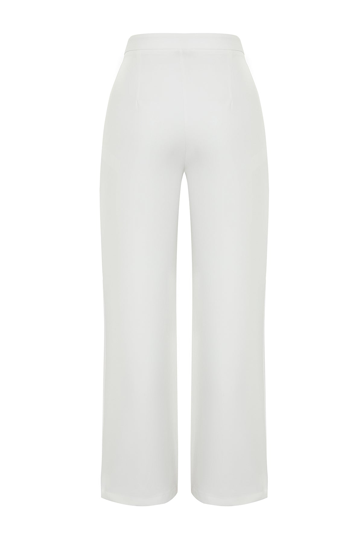 Trendyolmilla Ekru Wide Leg/Geniş Paça Yüksek Bel Dokuma Kumaş Pantolon TWOAW22PL0066
