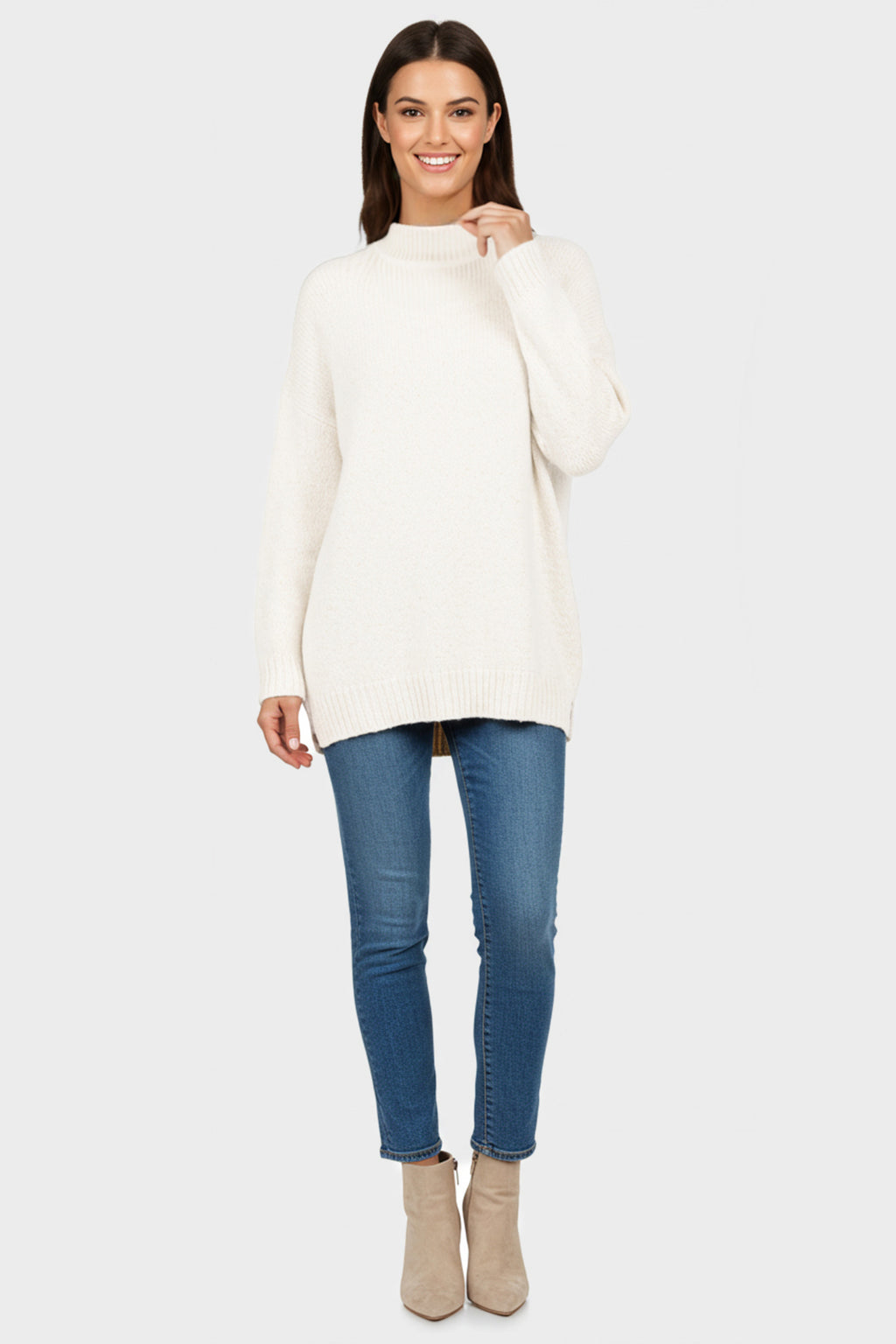 Trendyolmilla Taş Geniş Kalıp Yumuşak Dokulu Triko Kazak TWOAW23KZ00469