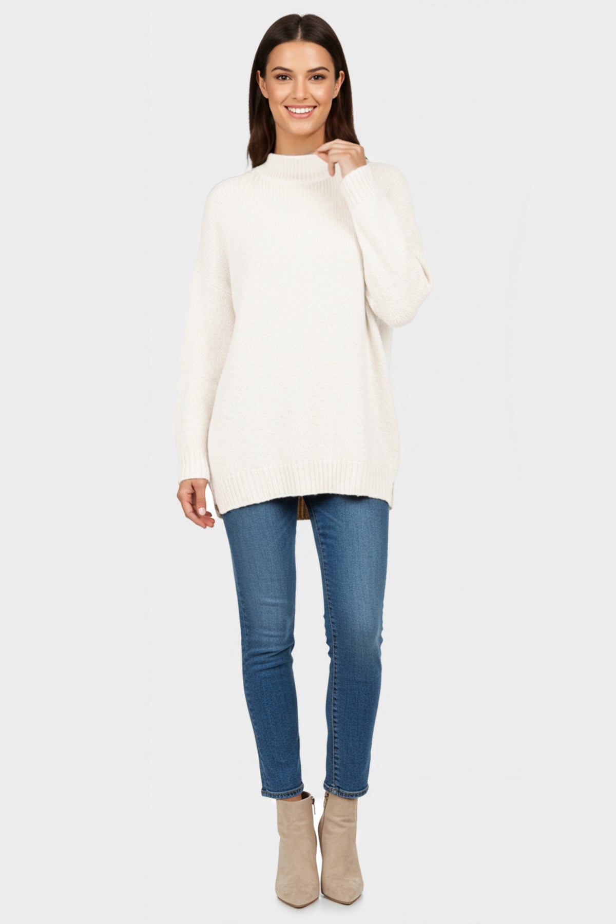 Trendyolmilla Taş Geniş Kalıp Yumuşak Dokulu Triko Kazak TWOAW23KZ00469