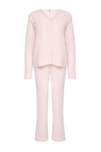 Trendyolmilla Pembe Fırçalı Soft Fitilli Hırka Örme Pijama Takımı THMAW25PT00074