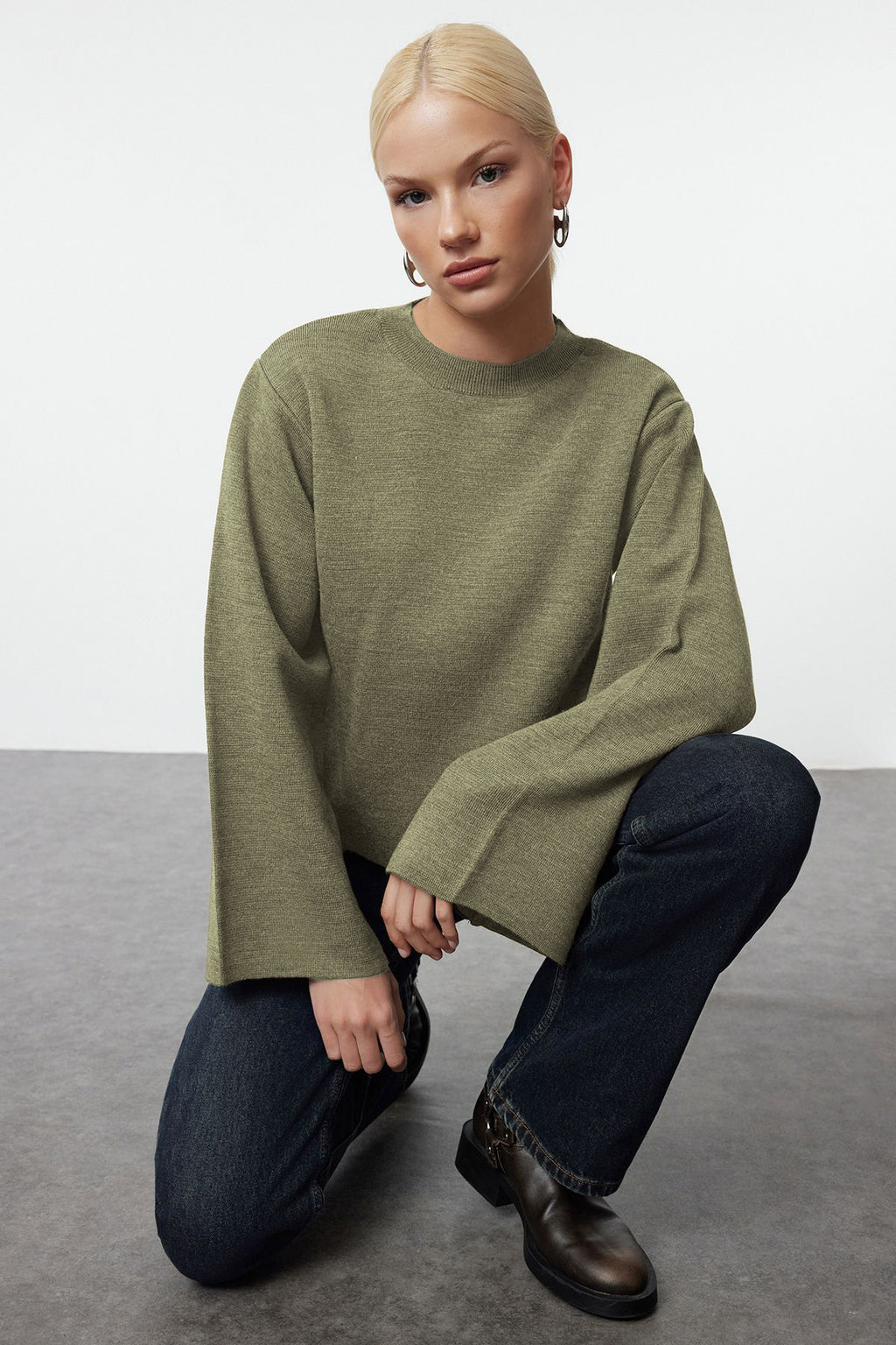 Trendyolmilla More Sustainable Taş Basic Triko Kazak TWOAW25KZ00313