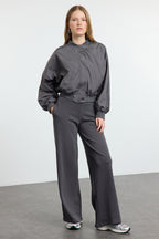 Trendyolmilla Gri Ince Ekstra Yüksek Bel Wide Leg/Geniş Kesim Pantolon TWOAW25PL00026